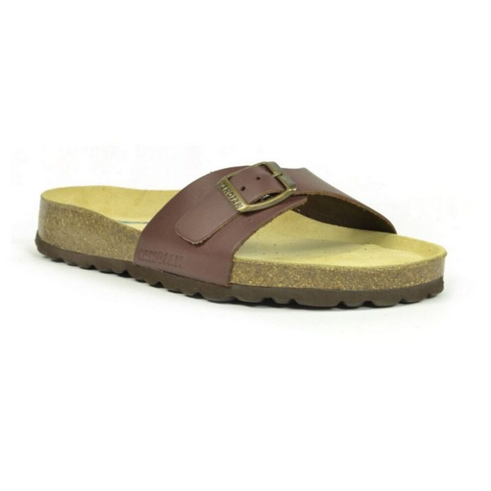 Sanosan Womens/Ladies Malaga Leather Sandals / Dark Brown